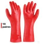 10 paires de gants en PVC rouge à vendre Douala
